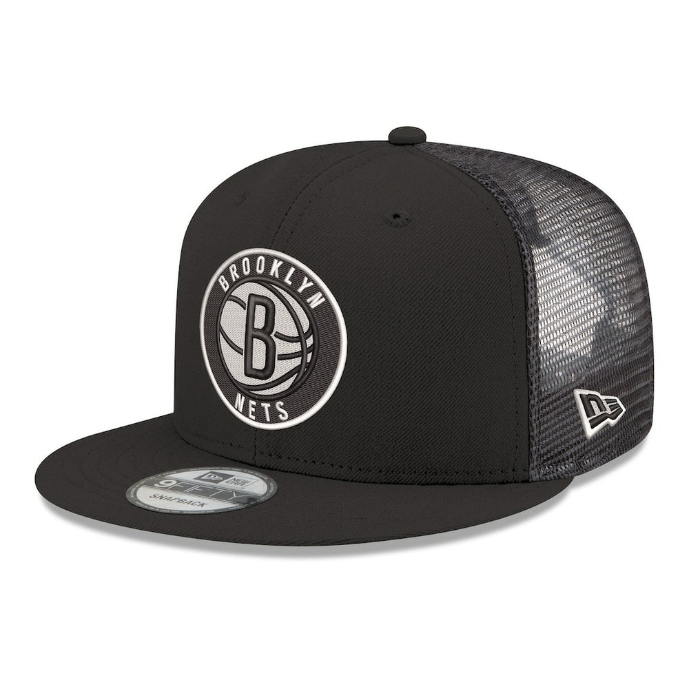 Black Brooklyn Nets Core Logo Meshback 9FIFTY Snapback Hat | NBA