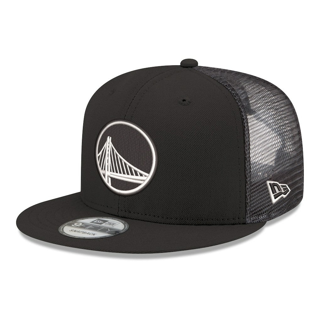 Black Golden State Warriors Core Logo Meshback 9FIFTY Snapback Hat sale | NBA