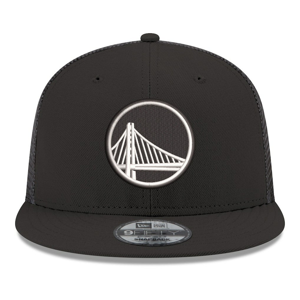 Black Golden State Warriors Core Logo Meshback 9FIFTY Snapback Hat sale | NBA