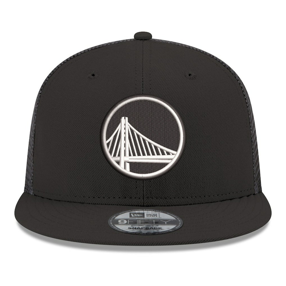 Black Golden State Warriors Core Logo Meshback 9FIFTY Snapback Hat sale | NBA