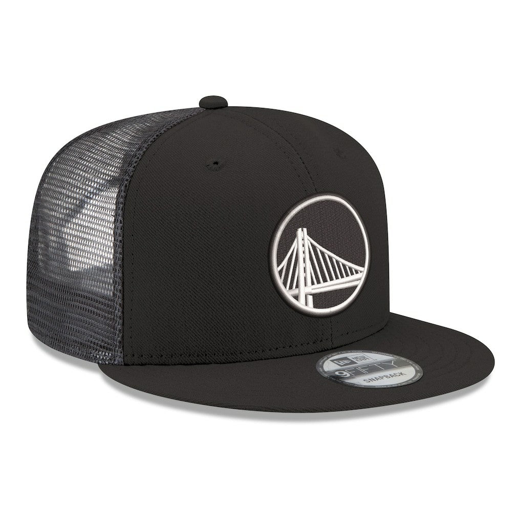 Black Golden State Warriors Core Logo Meshback 9FIFTY Snapback Hat sale | NBA