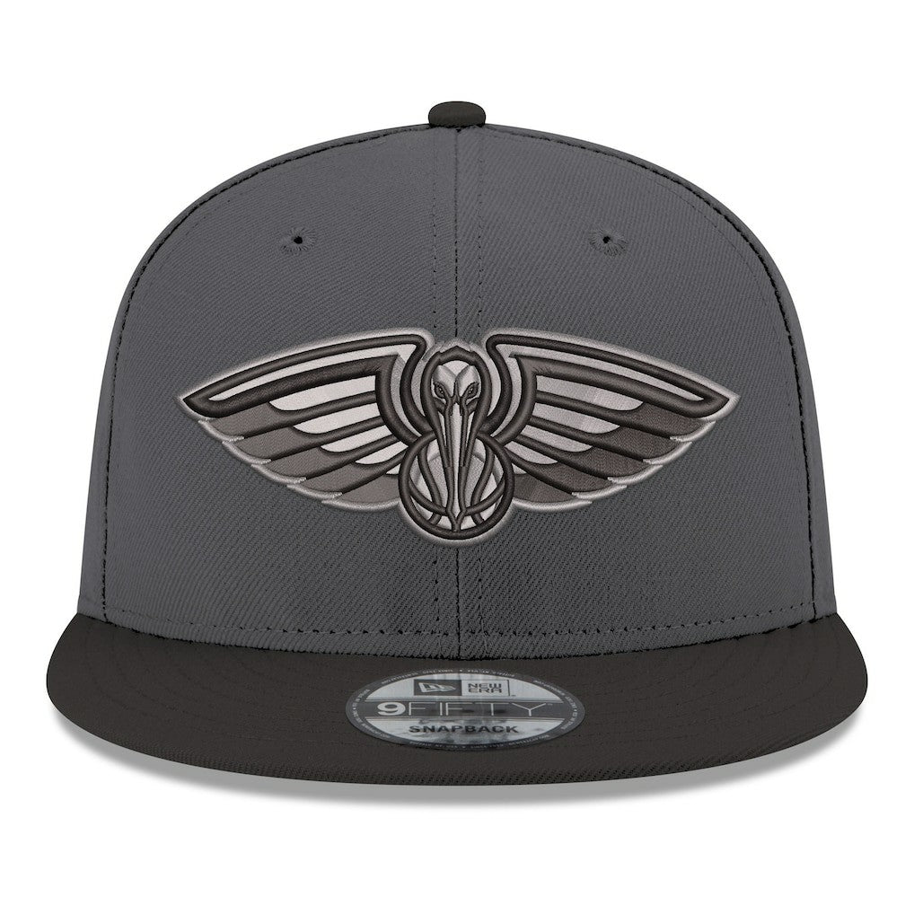 Gray/Black New Orleans Pelicans Logo 2-Tone 9FIFTY Snapback Hat | NBA