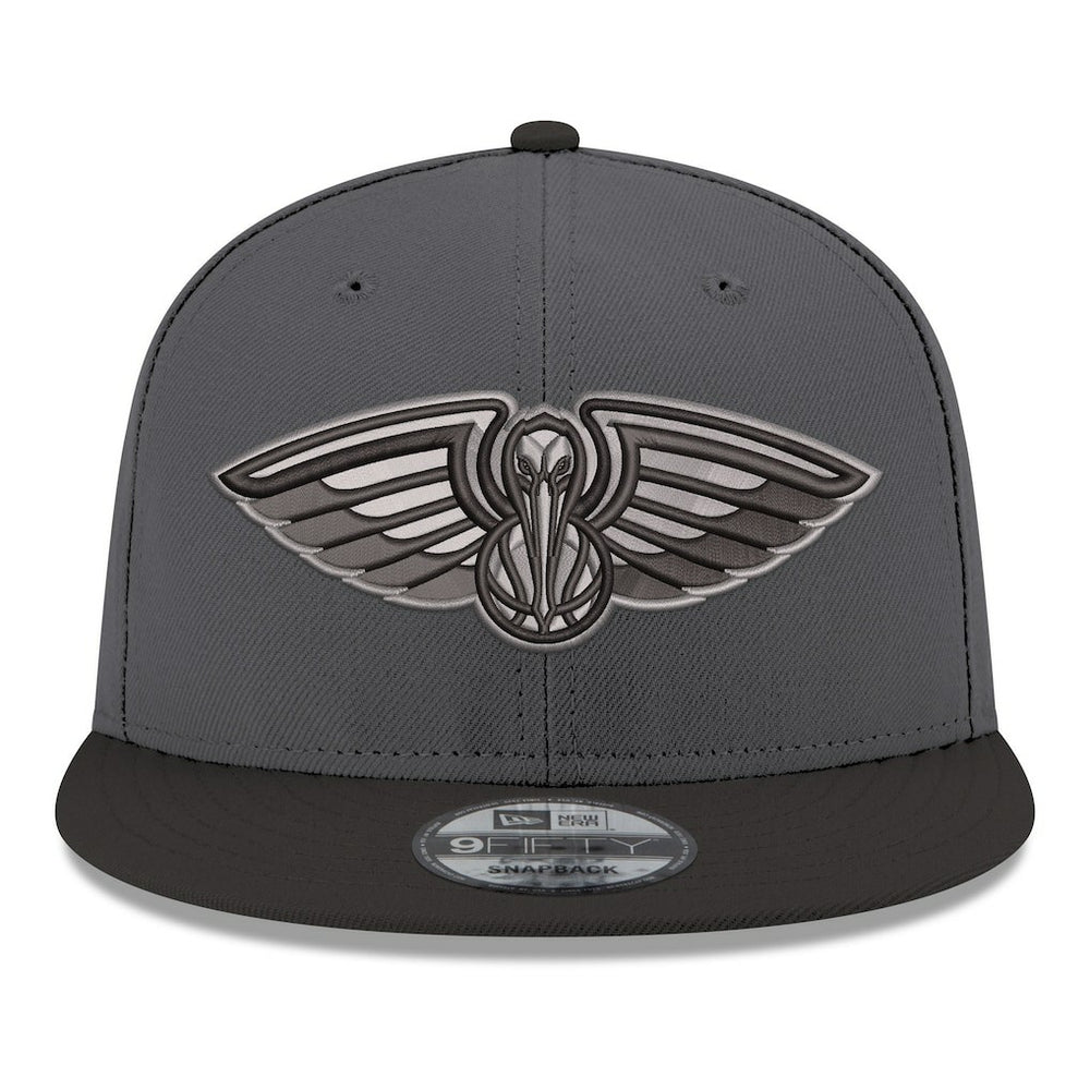 Gray/Black New Orleans Pelicans Logo 2-Tone 9FIFTY Snapback Hat | NBA