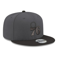 Gray/Black Philadelphia 76ers Logo 2-Tone 9FIFTY Snapback Hat | NBA