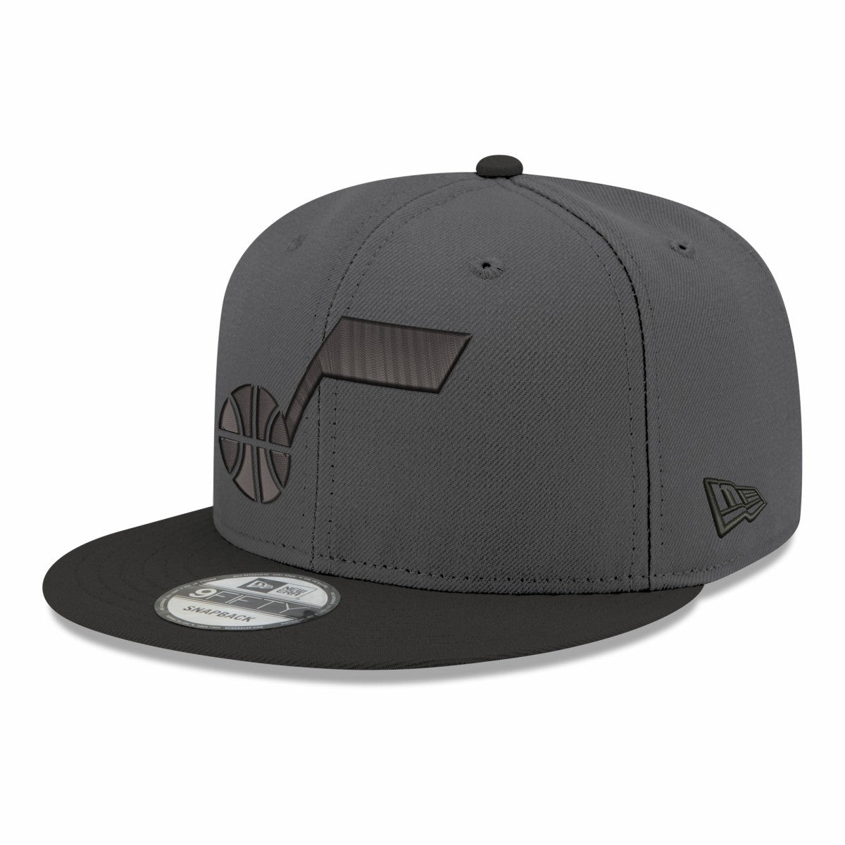 Gray/Black Utah Jazz Logo 2-Tone 9FIFTY Snapback Hat | NBA