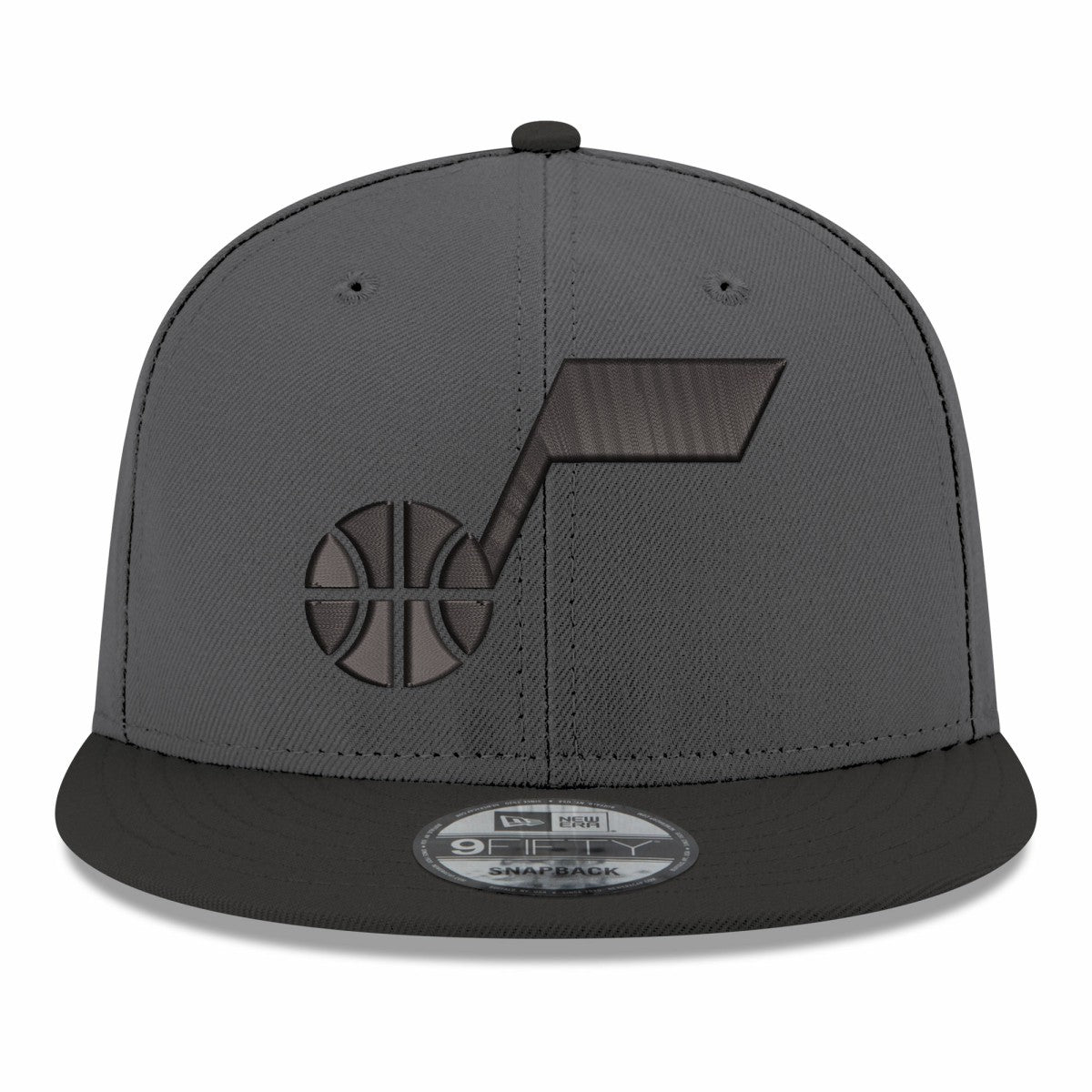 Gray/Black Utah Jazz Logo 2-Tone 9FIFTY Snapback Hat | NBA