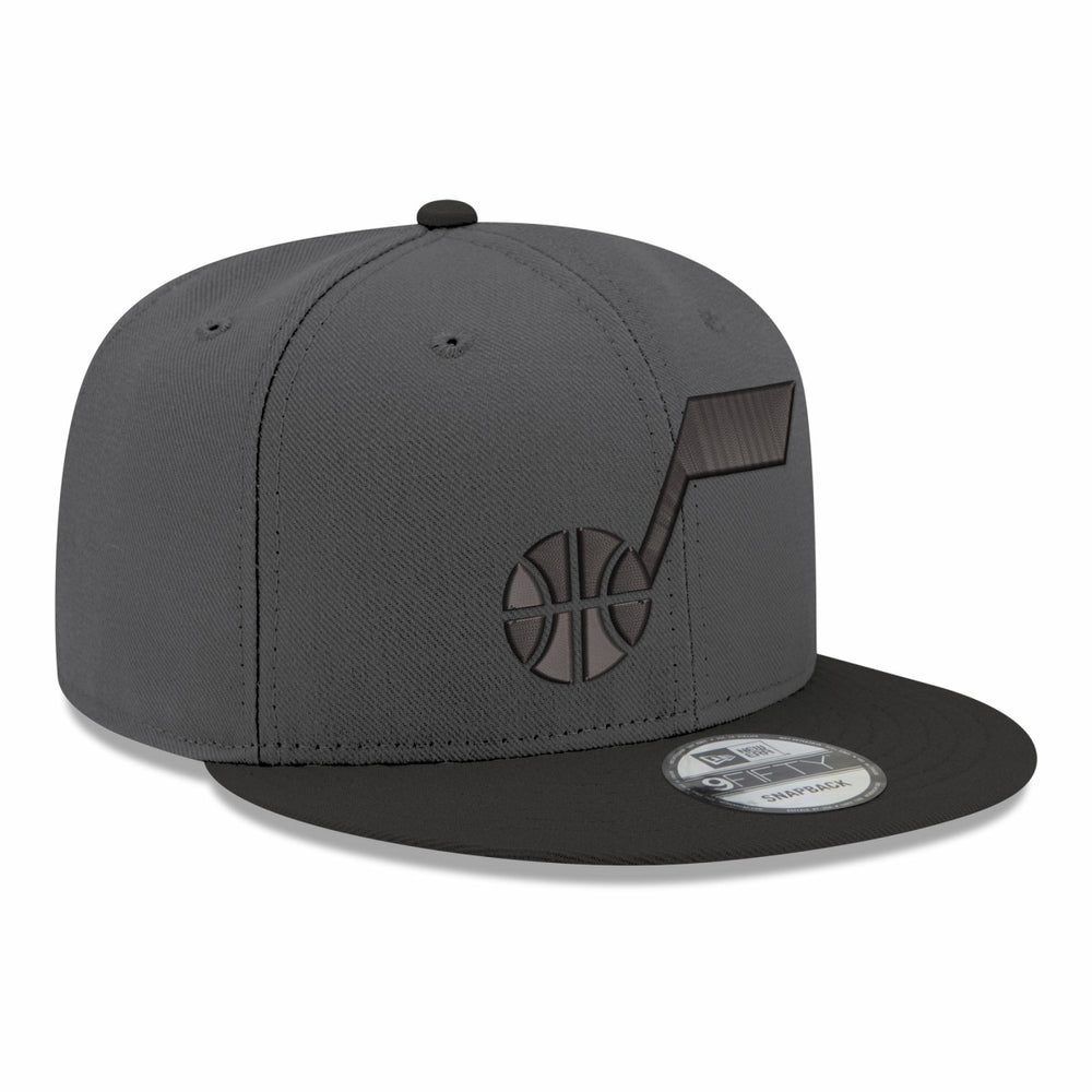 Gray/Black Utah Jazz Logo 2-Tone 9FIFTY Snapback Hat | NBA