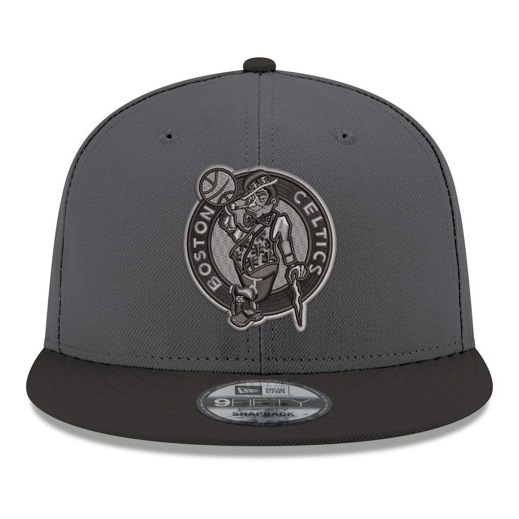 Gray/Black Boston Celtics Logo 2-Tone 9FIFTY Snapback Hat | NBA