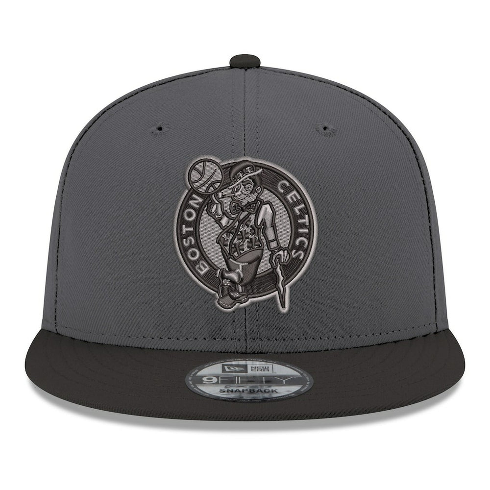 Gray/Black Boston Celtics Logo 2-Tone 9FIFTY Snapback Hat | NBA