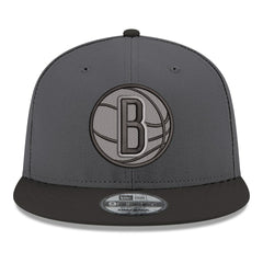 Gray/Black Brooklyn Nets Logo 2-Tone 9FIFTY Snapback Hat | NBA
