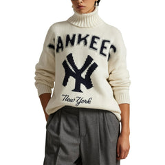 Yankees Polo Ralph Lauren Women's Wool-Blend Turtleneck Sweater - MLB