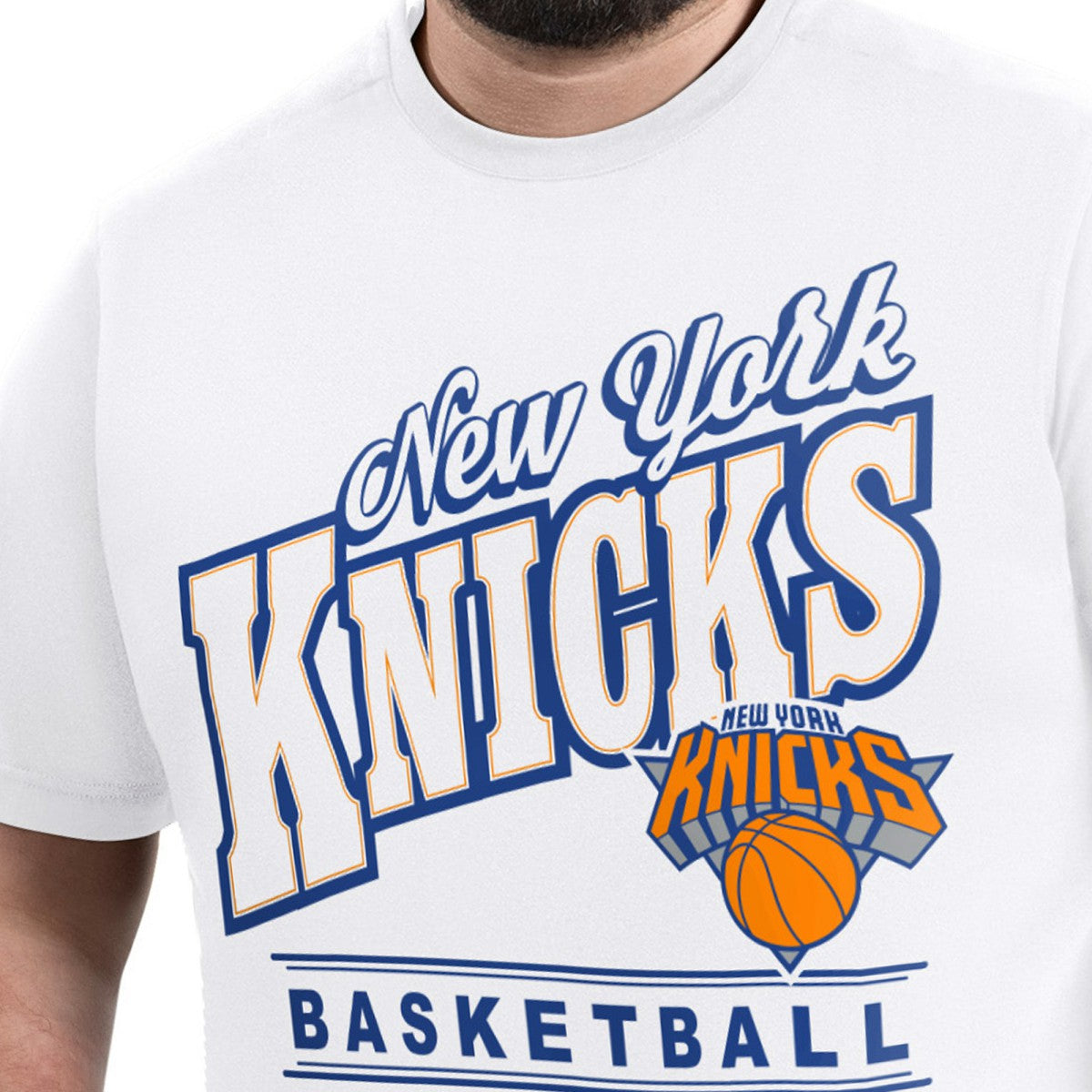 White New York Knicks G-III Sports by Carl Banks Adaptive Headliner T-Shirt | NBA
