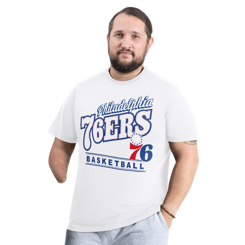 White Philadelphia 76ers G-III Sports by Carl Banks Adaptive Headliner T-Shirt | NBA
