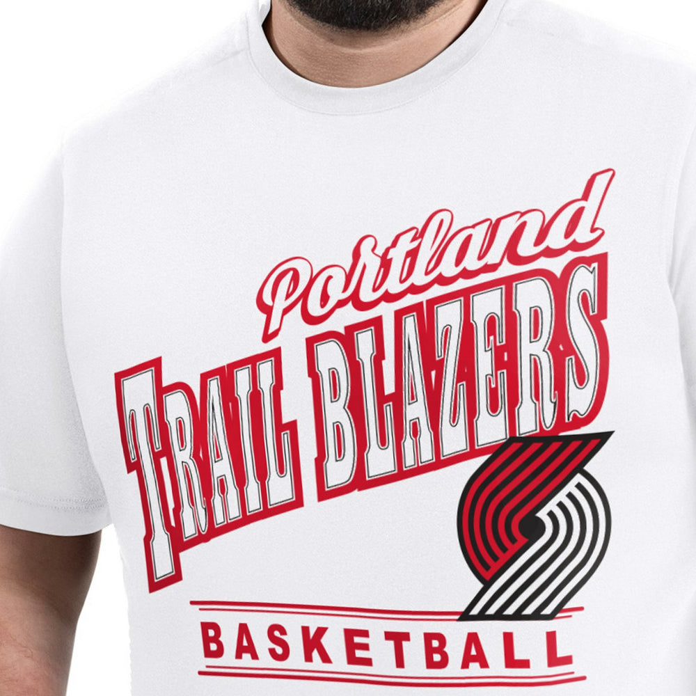 White Portland Trail Blazers G-III Sports by Carl Banks Adaptive Headliner T-Shirt | NBA