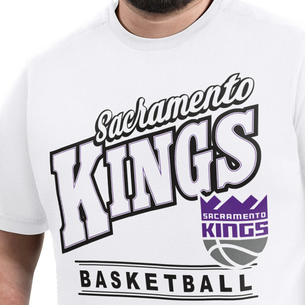 White Sacramento Kings G-III Sports by Carl Banks Adaptive Headliner T-Shirt | NBA