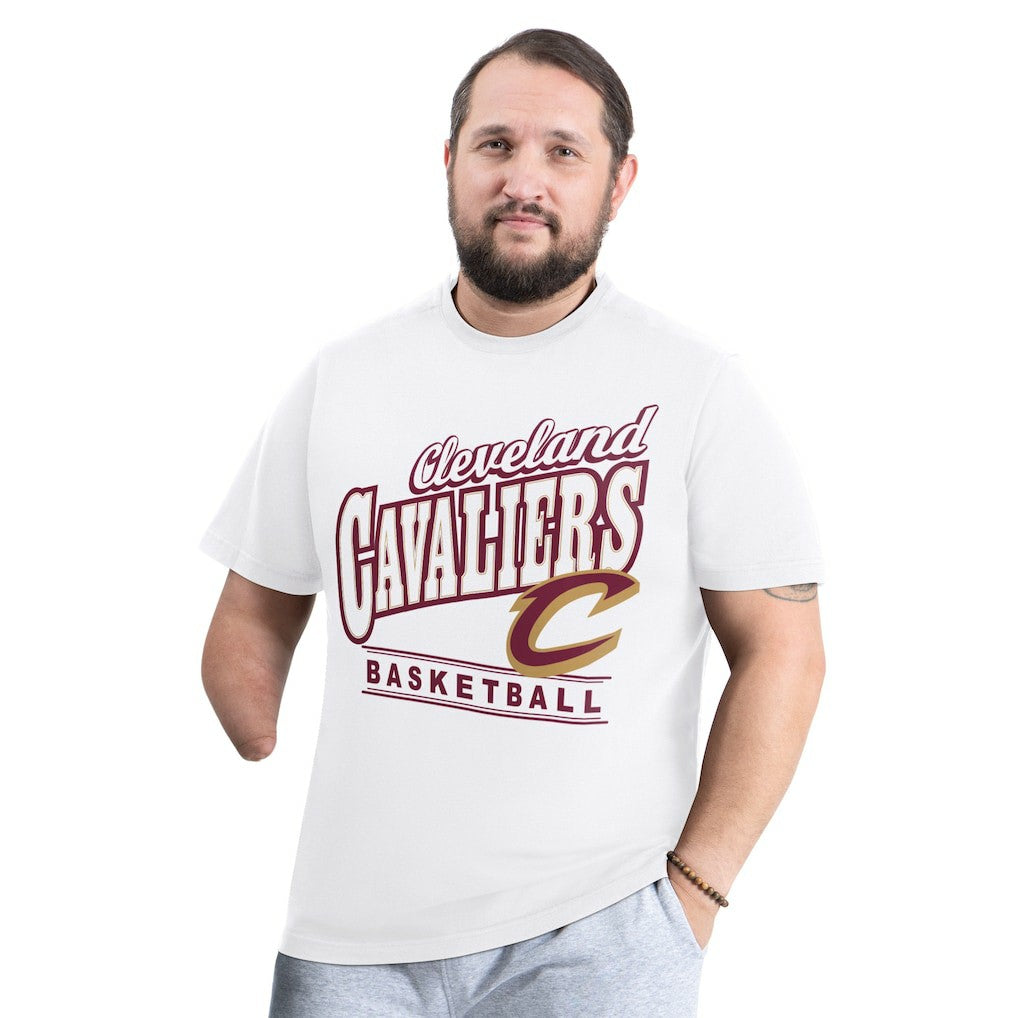 White Cleveland Cavaliers G-III Sports by Carl Banks Adaptive Headliner T-Shirt sale | NBA