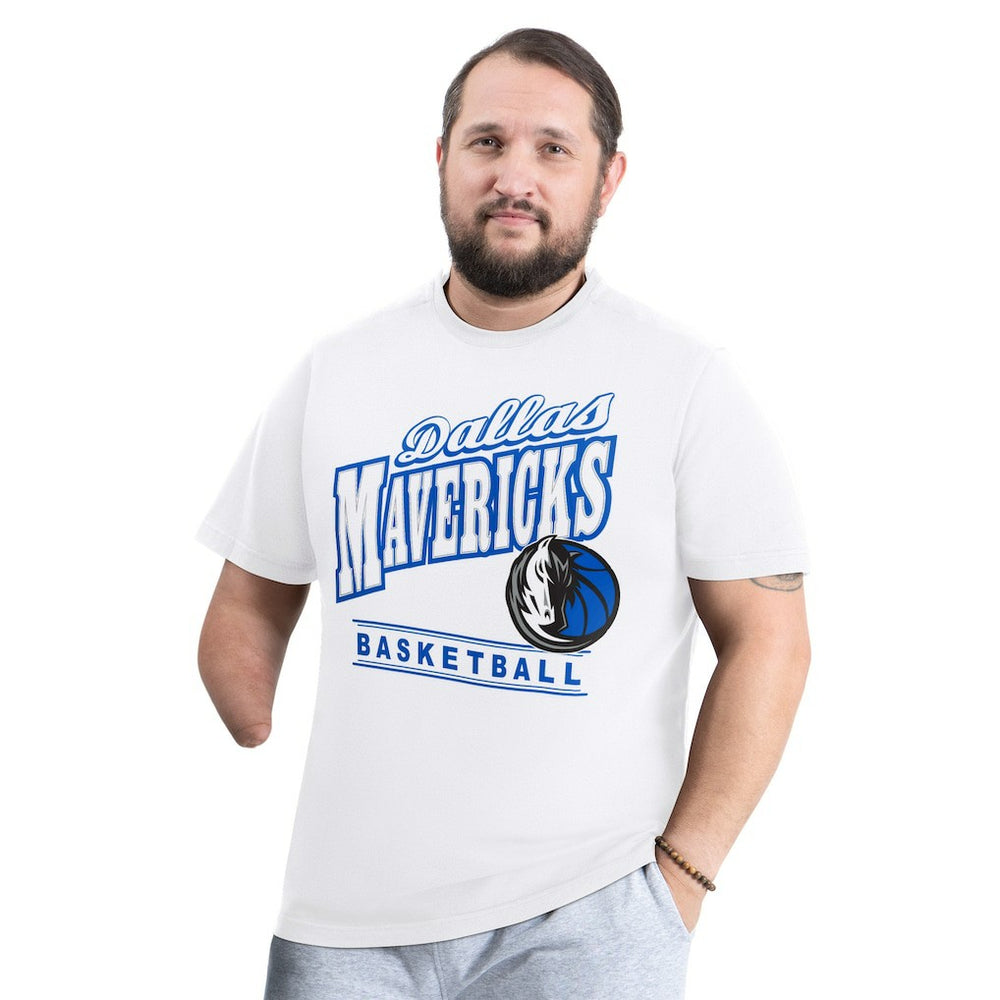 White Dallas Mavericks G-III Sports by Carl Banks Adaptive Headliner T-Shirt sale | NBA