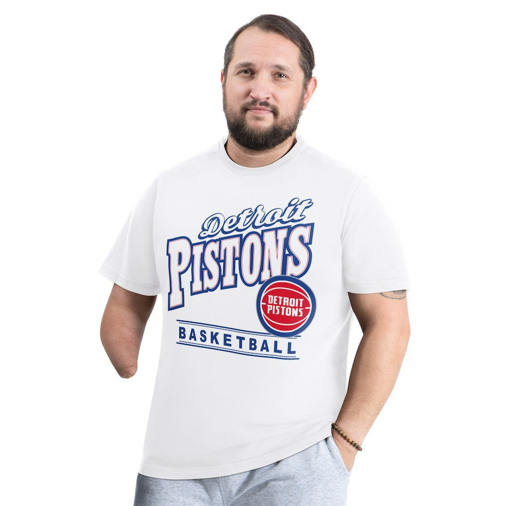 White Detroit Pistons G-III Sports by Carl Banks Adaptive Headliner T-Shirt sale | NBA