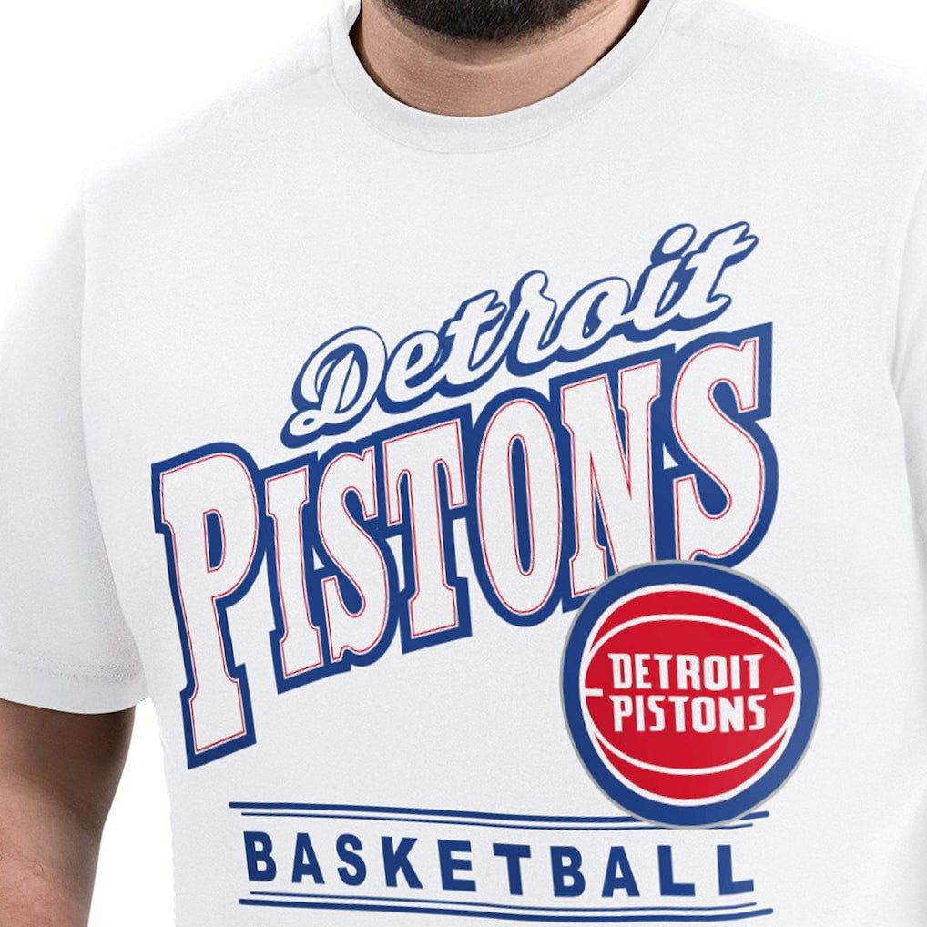 White Detroit Pistons G-III Sports by Carl Banks Adaptive Headliner T-Shirt sale | NBA