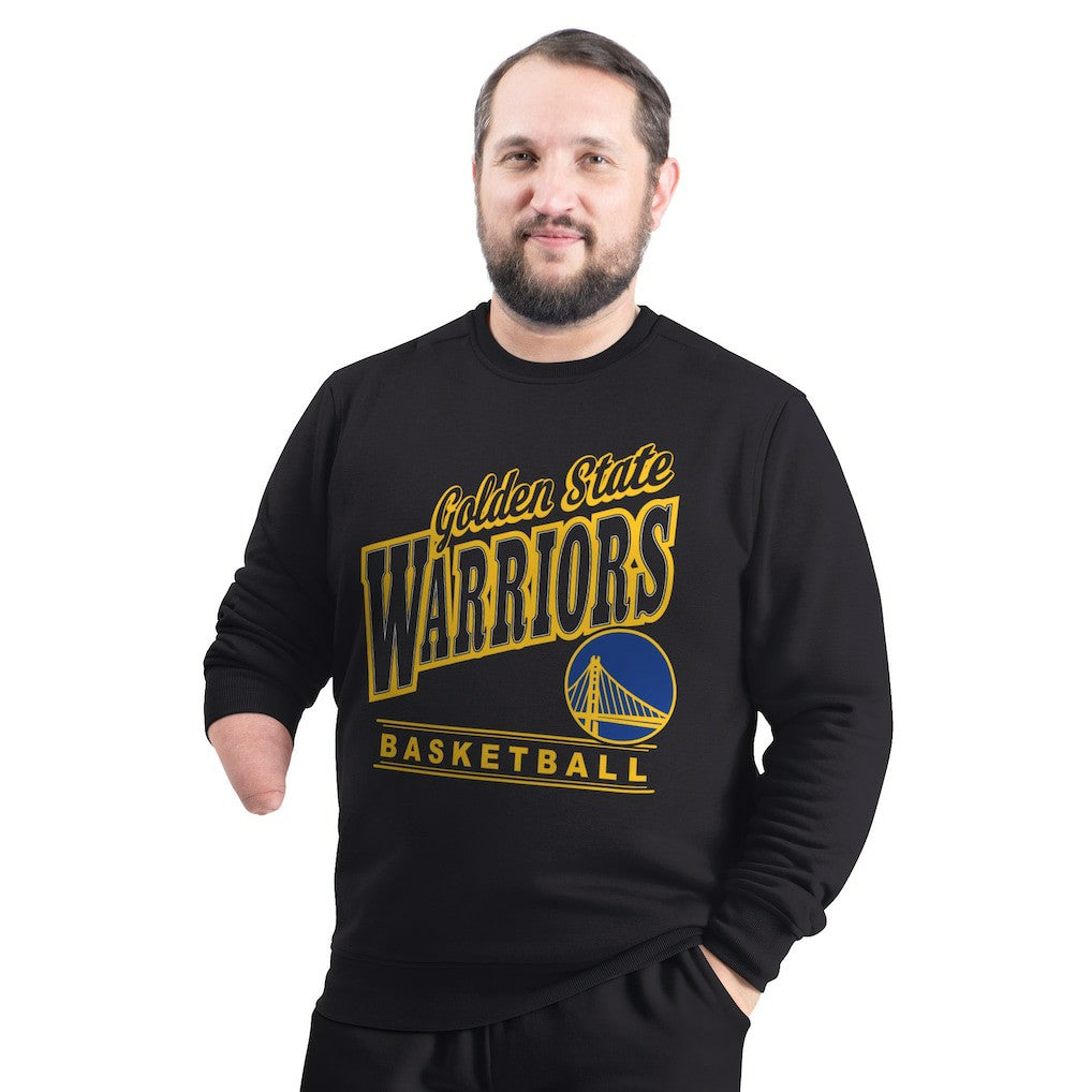 Black Golden State Warriors G-III Sports by Carl Banks Adaptive Headliner Fleece Crewneck Sweatshirt sale | NBA