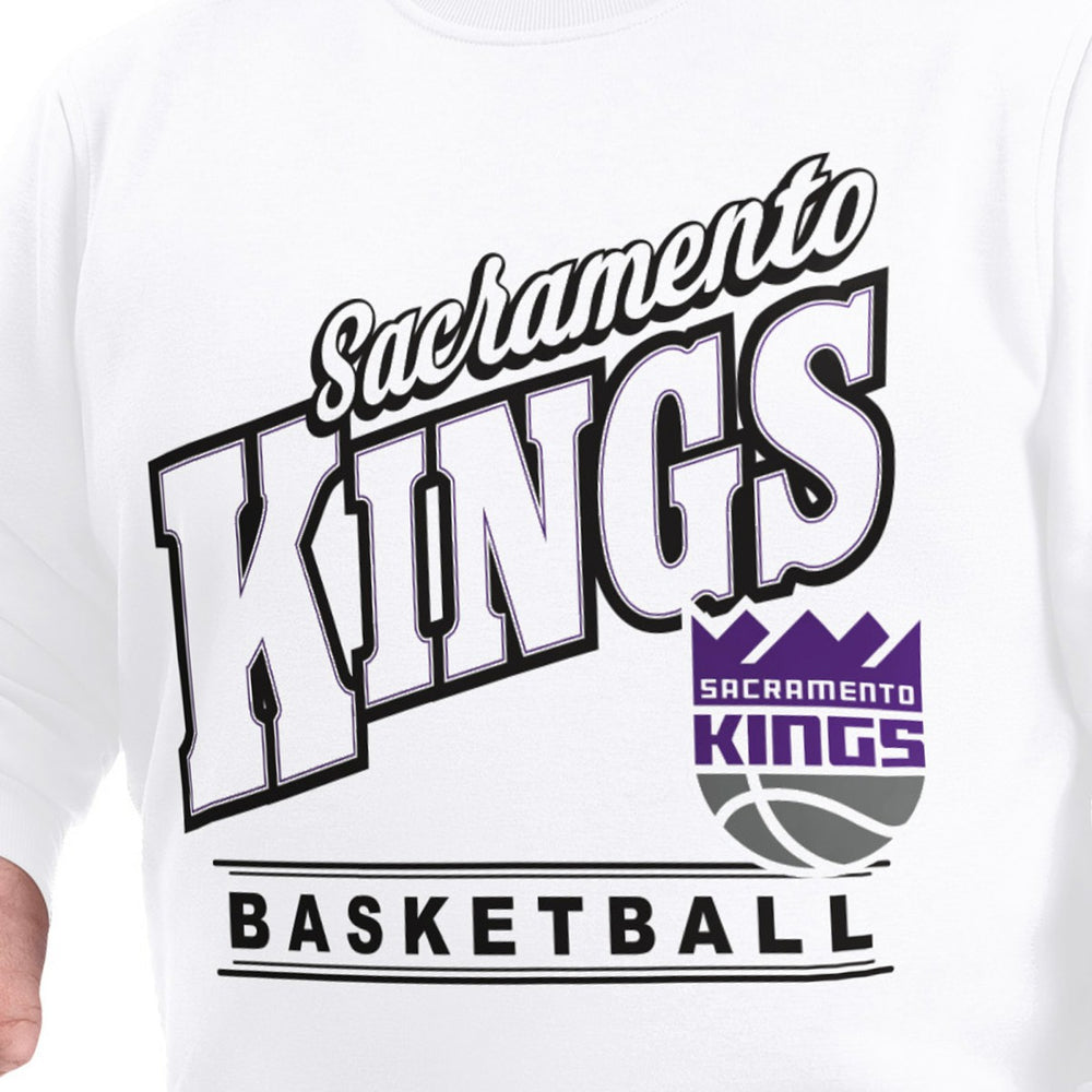 White Sacramento Kings G-III Sports by Carl Banks Adaptive Headliner Fleece Crewneck Sweatshirt | NBA