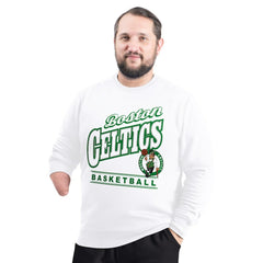 White Boston Celtics G-III Sports by Carl Banks Adaptive Headliner Fleece Crewneck Sweatshirt | NBA
