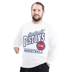 White Detroit Pistons G-III Sports by Carl Banks Adaptive Headliner Fleece Crewneck Sweatshirt sale | NBA