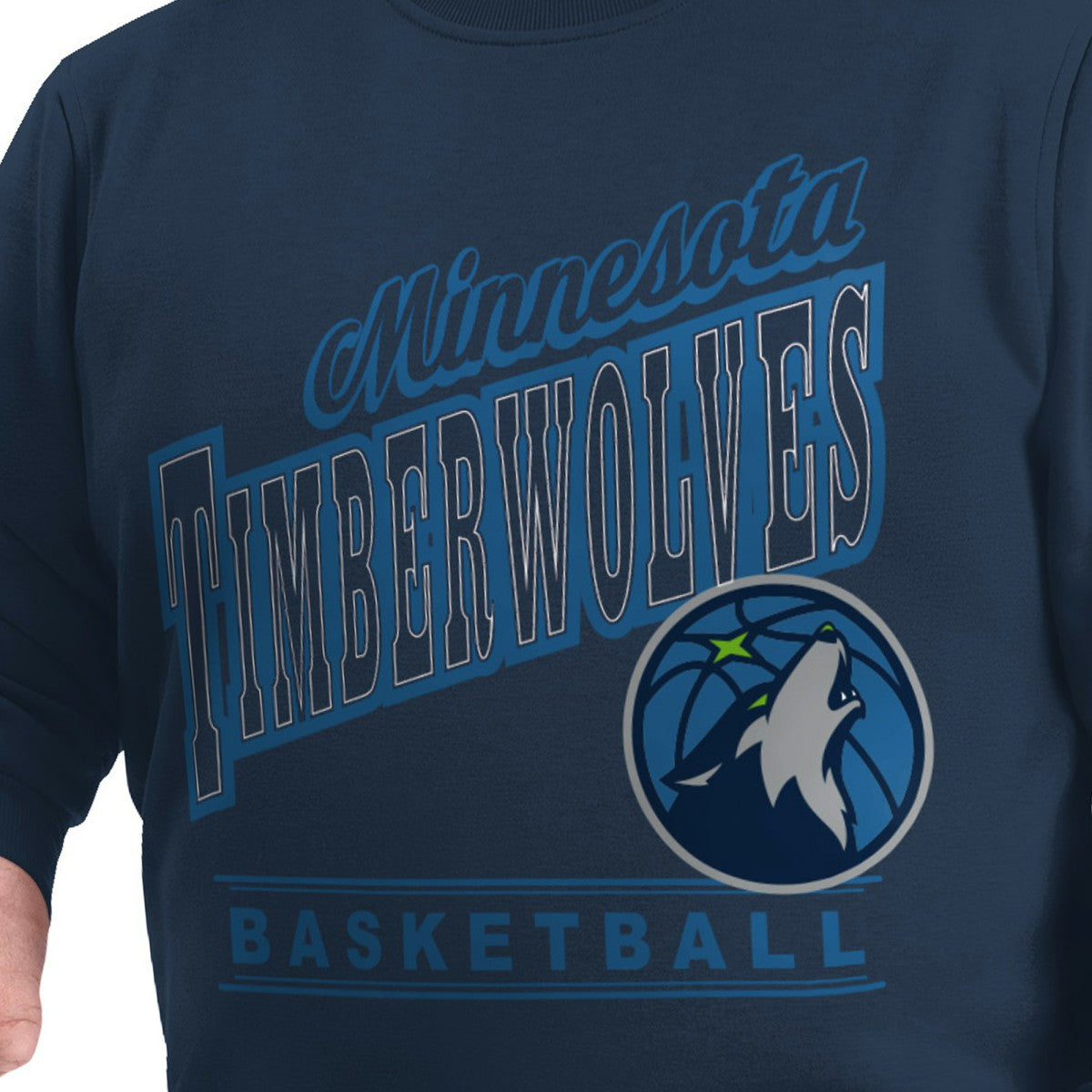 Navy Minnesota Timberwolves G-III Sports by Carl Banks Adaptive Headliner Fleece Crewneck Sweatshirt | NBA