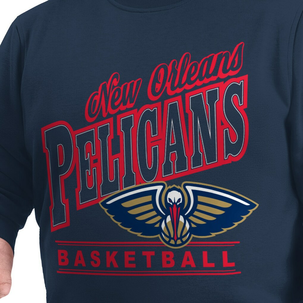 Navy New Orleans Pelicans G-III Sports by Carl Banks Adaptive Headliner Fleece Crewneck Sweatshirt | NBA
