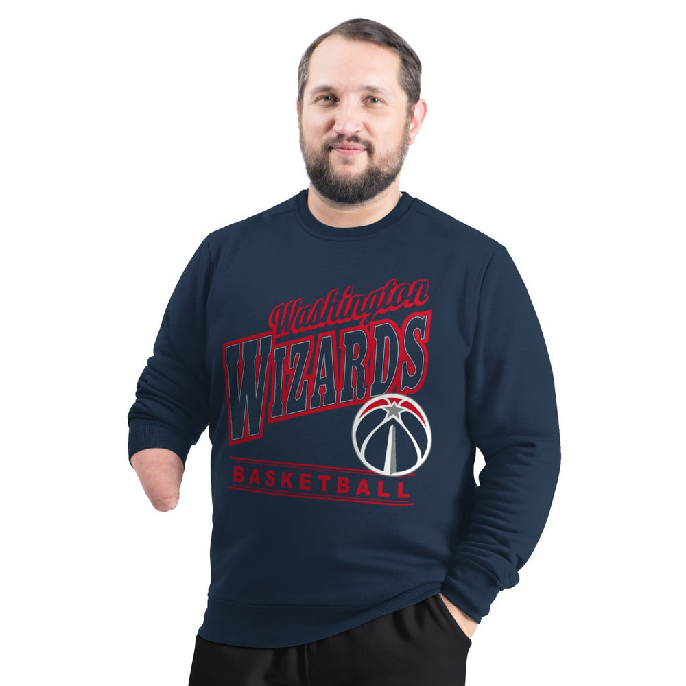 Navy Washington Wizards G-III Sports by Carl Banks Adaptive Headliner Fleece Crewneck Sweatshirt | NBA