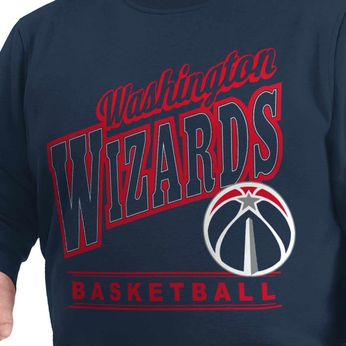 Navy Washington Wizards G-III Sports by Carl Banks Adaptive Headliner Fleece Crewneck Sweatshirt | NBA