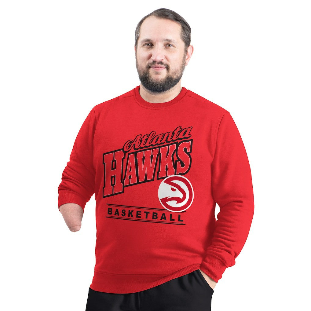 Red Atlanta Hawks G-III Sports by Carl Banks Adaptive Headliner Fleece Crewneck Sweatshirt | NBA