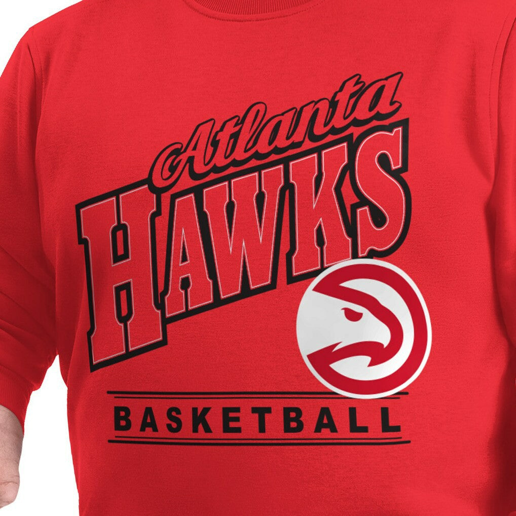 Red Atlanta Hawks G-III Sports by Carl Banks Adaptive Headliner Fleece Crewneck Sweatshirt | NBA