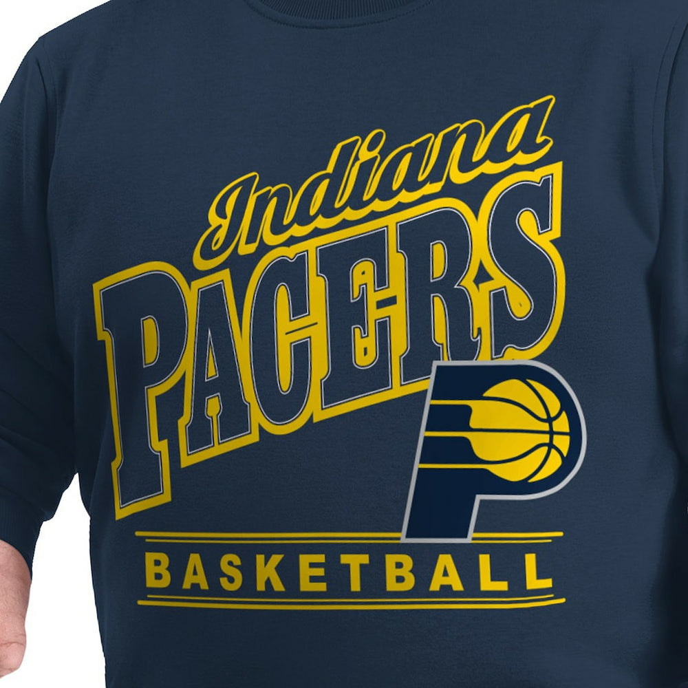 Navy Indiana Pacers G-III Sports by Carl Banks Adaptive Headliner Fleece Crewneck Sweatshirt | NBA