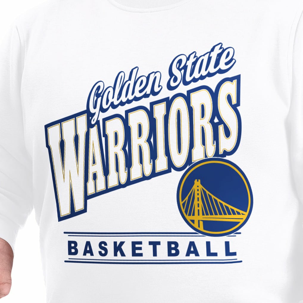 White Golden State Warriors G-III Sports by Carl Banks Adaptive Headliner Fleece Crewneck Sweatshirt sale | NBA