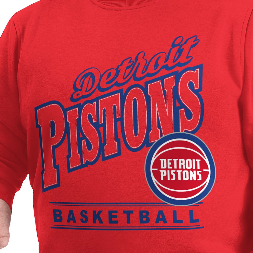 Red Detroit Pistons G-III Sports by Carl Banks Adaptive Headliner Fleece Crewneck Sweatshirt sale | NBA