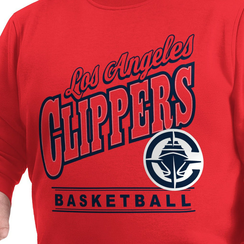 Red LA Clippers G-III Sports by Carl Banks Adaptive Headliner Fleece Crewneck Sweatshirt | NBA