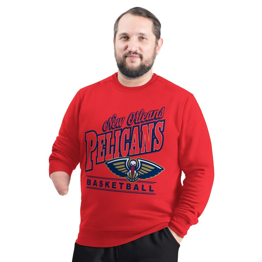 Red New Orleans Pelicans G-III Sports by Carl Banks Adaptive Headliner Fleece Crewneck Sweatshirt | NBA