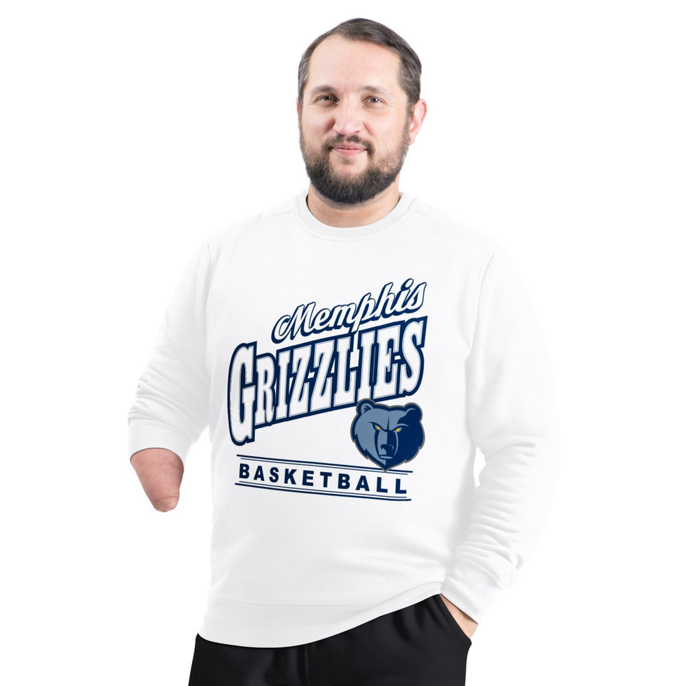 White Memphis Grizzlies G-III Sports by Carl Banks Adaptive Headliner Fleece Crewneck Sweatshirt | NBA