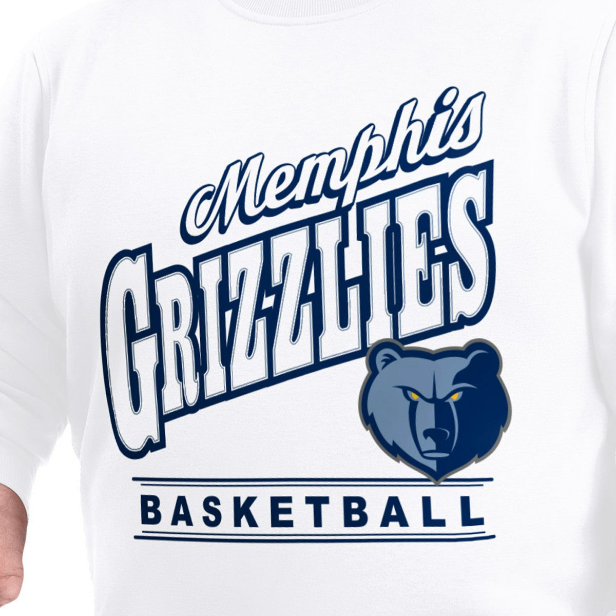 White Memphis Grizzlies G-III Sports by Carl Banks Adaptive Headliner Fleece Crewneck Sweatshirt | NBA