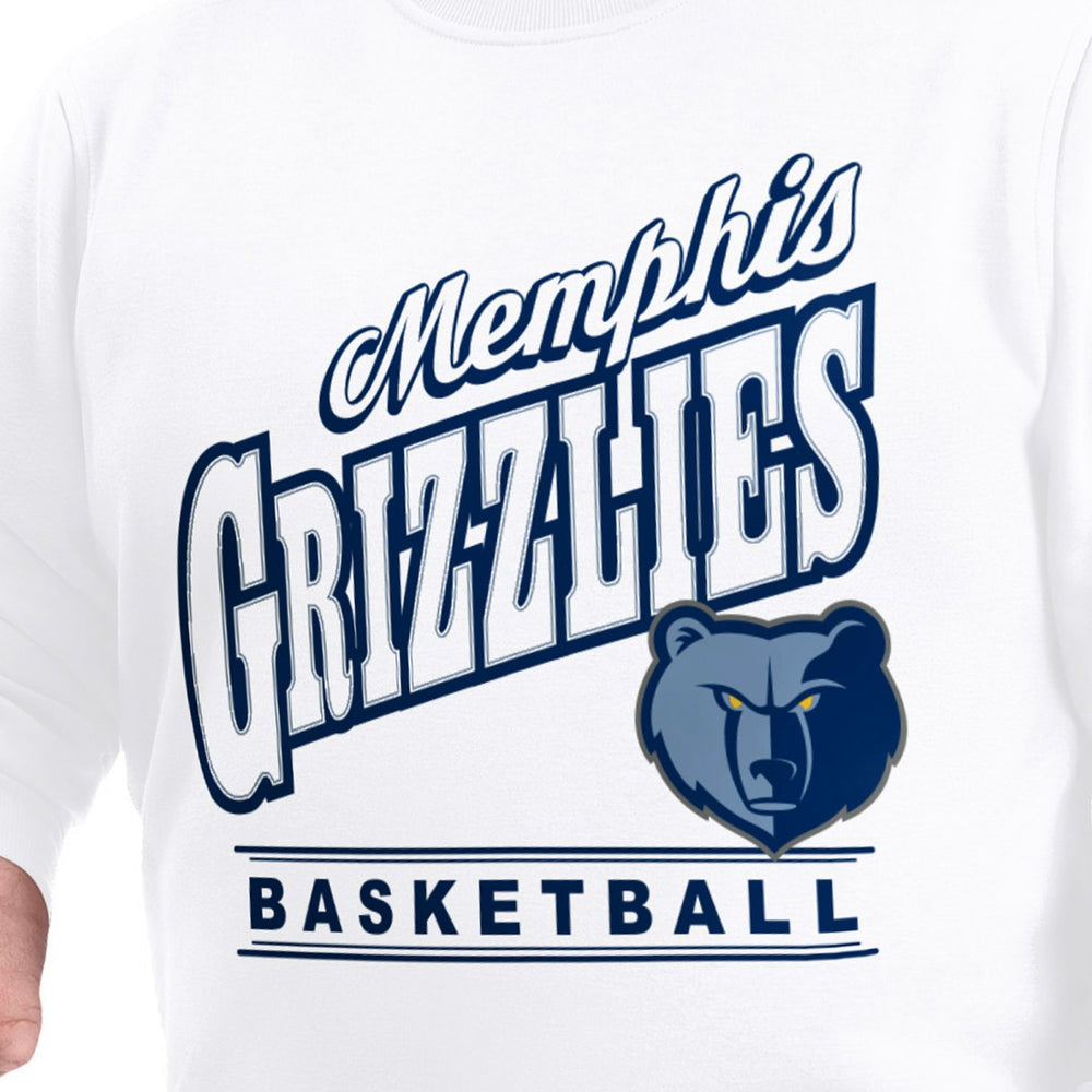 White Memphis Grizzlies G-III Sports by Carl Banks Adaptive Headliner Fleece Crewneck Sweatshirt | NBA