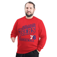 Red Philadelphia 76ers G-III Sports by Carl Banks Adaptive Headliner Fleece Crewneck Sweatshirt | NBA