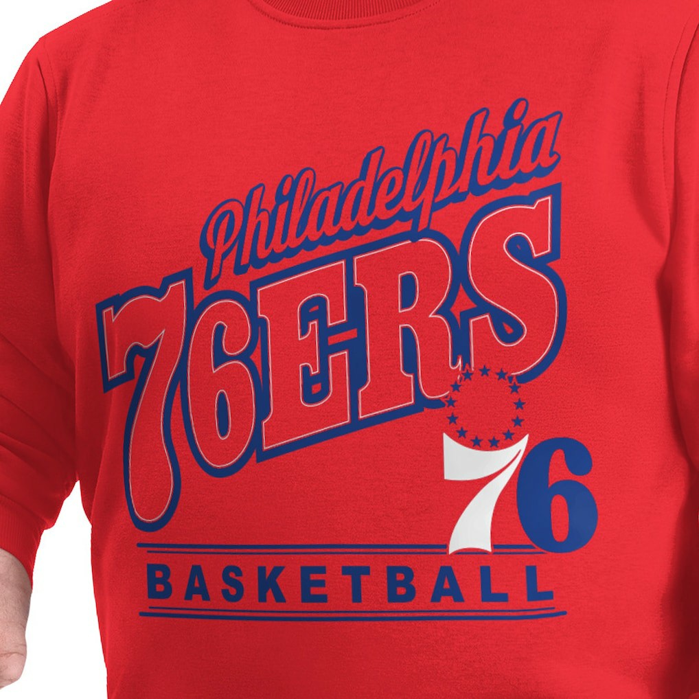 Red Philadelphia 76ers G-III Sports by Carl Banks Adaptive Headliner Fleece Crewneck Sweatshirt | NBA