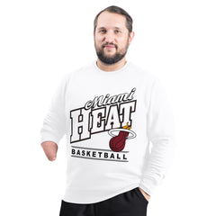 White Miami Heat G-III Sports by Carl Banks Adaptive Headliner Fleece Crewneck Sweatshirt | NBA