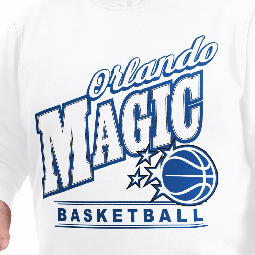 White Orlando Magic G-III Sports by Carl Banks Adaptive Headliner Fleece Crewneck Sweatshirt | NBA