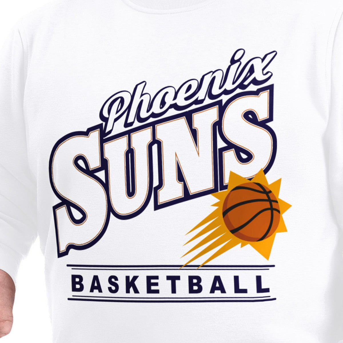 White Phoenix Suns G-III Sports by Carl Banks Adaptive Headliner Fleece Crewneck Sweatshirt | NBA