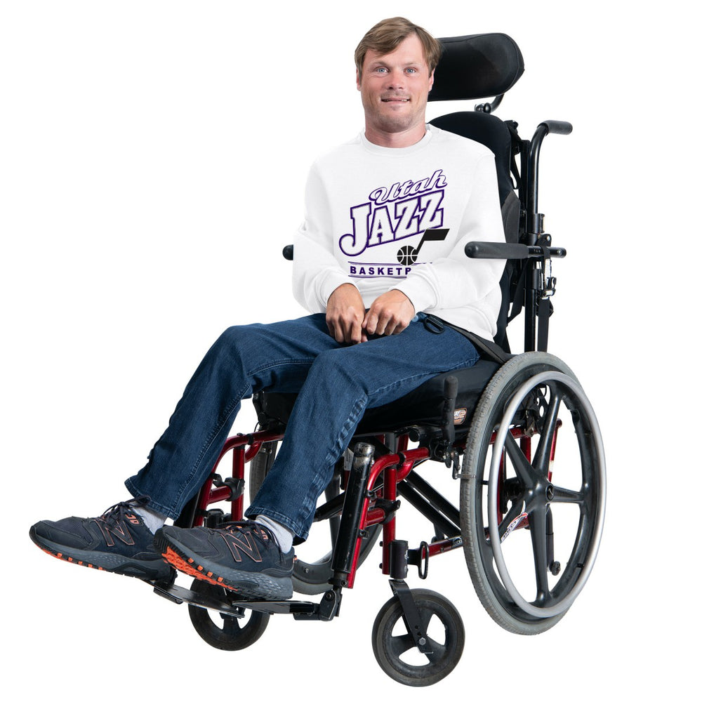 White Utah Jazz G-III Sports by Carl Banks Adaptive Headliner Fleece Crewneck Sweatshirt | NBA