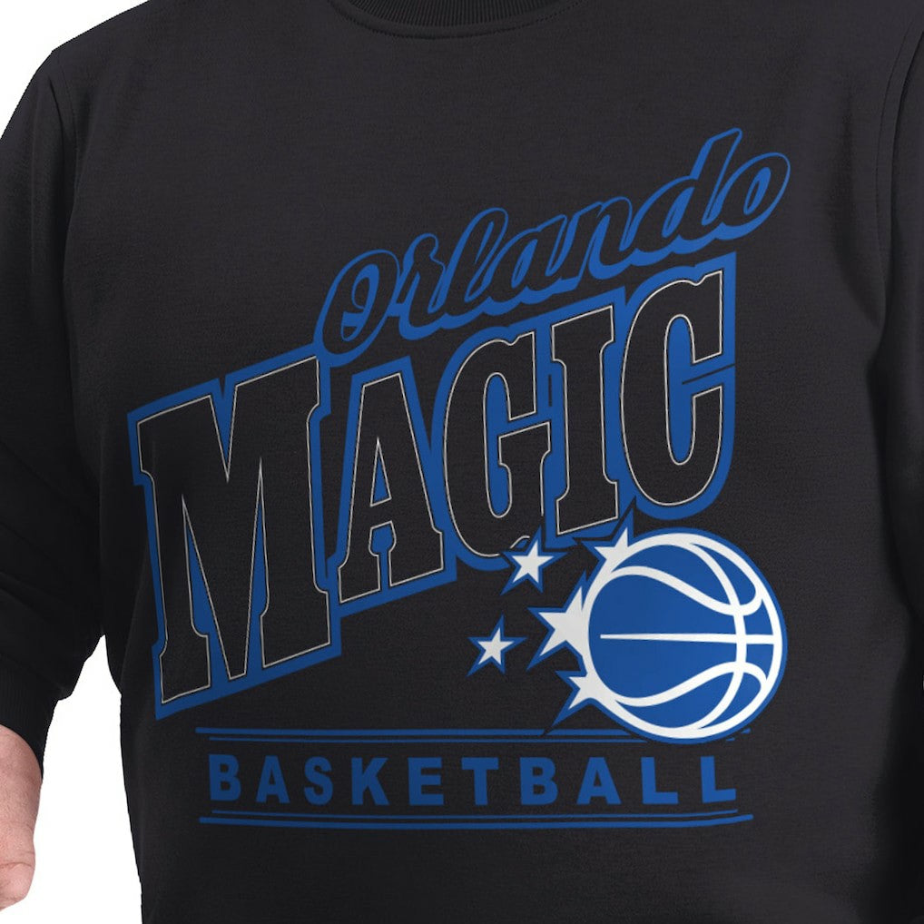 Black Orlando Magic G-III Sports by Carl Banks Adaptive Headliner Fleece Crewneck Sweatshirt | NBA