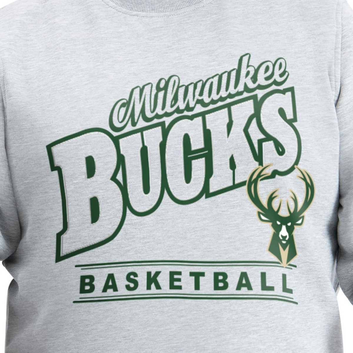 Gray Milwaukee Bucks G-III Sports by Carl Banks Adaptive Headliner Fleece Crewneck Sweatshirt | NBA