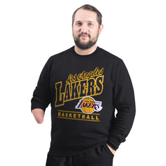 Black Los Angeles Lakers G-III Sports by Carl Banks Adaptive Headliner Fleece Crewneck Sweatshirt | NBA